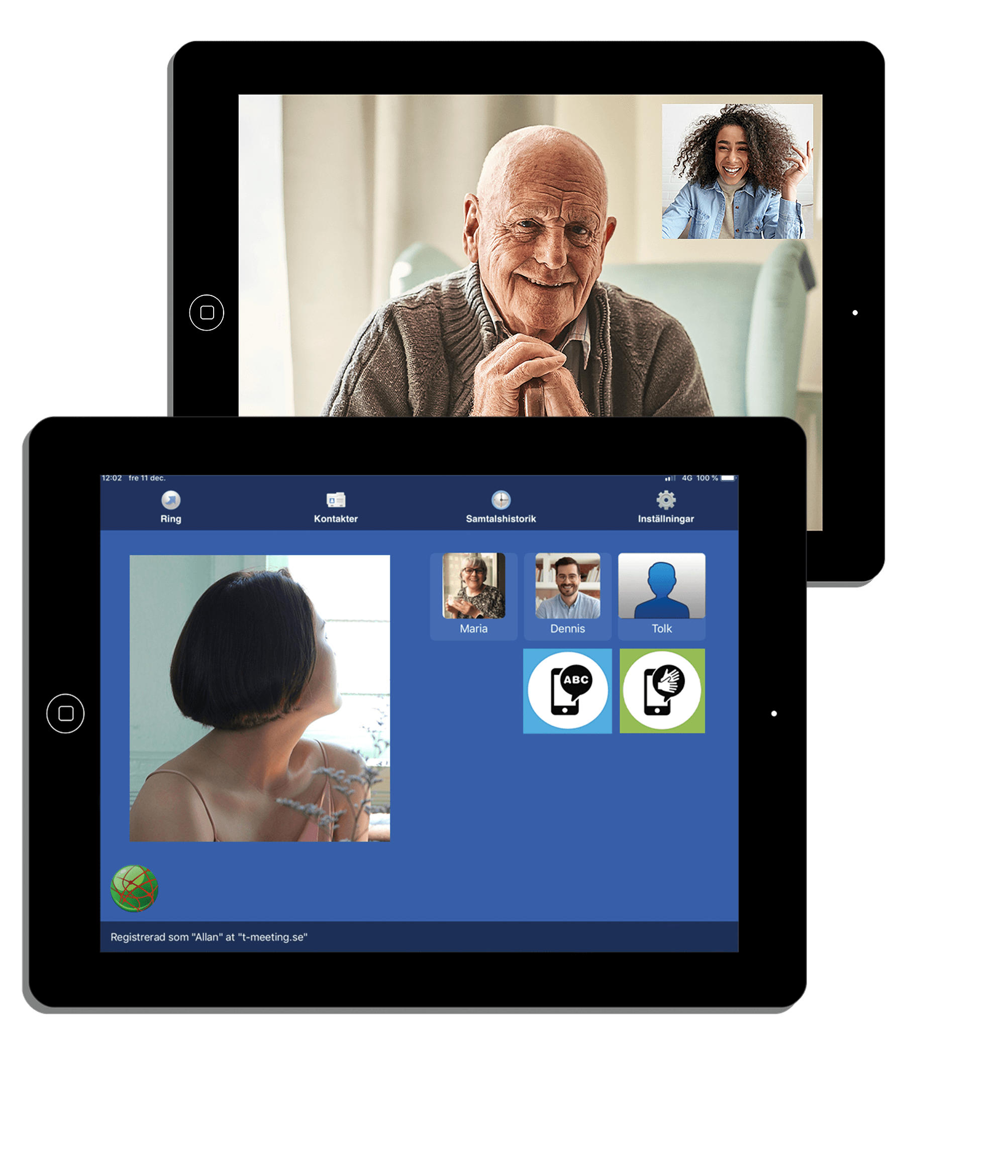 Calls and contacts in TM's interface on tablet
