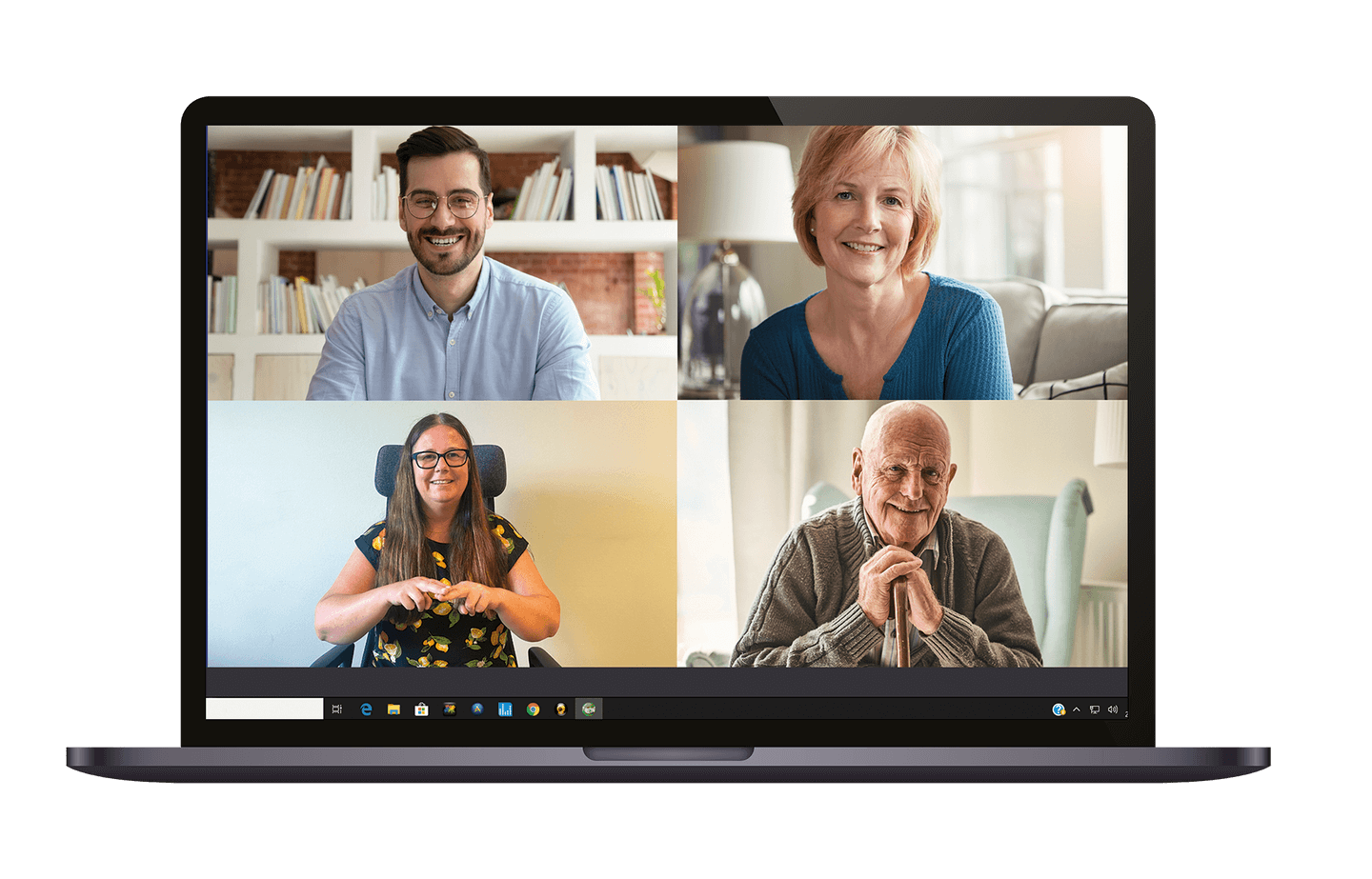 TM-PC interface showing video call with accessibility features